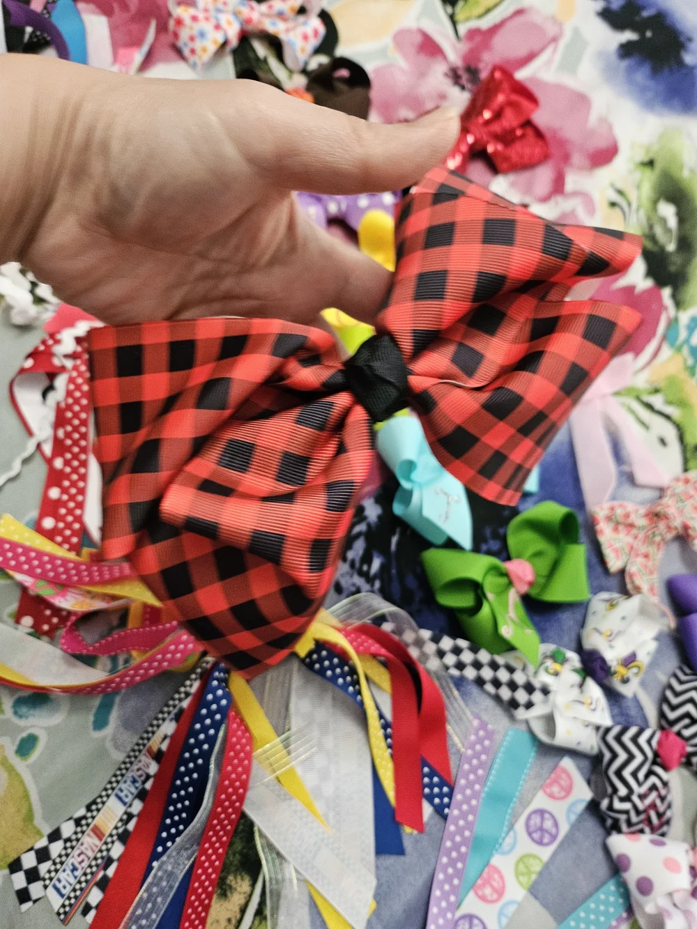 Colorful Girls Ribbon Hair Bows Set — Multicolor Assortment